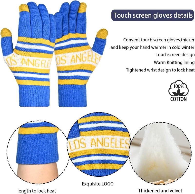 mtstaowe Vintage Classic Skull Cap Beanie Hat Cuffed Winter Hat Knit Comes with Warm Gloves Gifts for Men Women Fans - Image 3